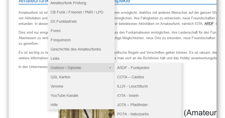 Info über Outdoor Diplome im Amateurfunk